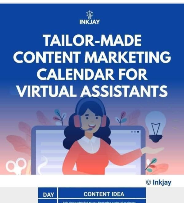 Tailor Made Content Marketing Calendar for Virtual Assistants