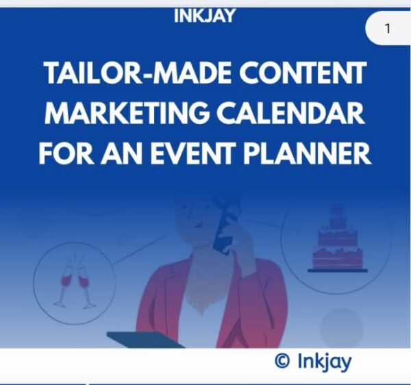 Tailor Made Content Marketing Calendar for An Event Planner